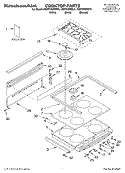 COOKTOP, LITERATURE Diagram and Parts List for KGRT600HBL6  KitchenAid Range