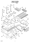 SHELF Diagram and Parts List for 3XARG477GF04  Whirlpool Refrigerator