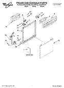 FRAME AND CONSOLE, LITERATURE Diagram and Parts List for DU960PWKT0  Whirlpool Dishwasher