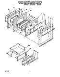 OVEN DOOR AND DRAWER Diagram and Parts List for SF367PEYB2  Whirlpool Range