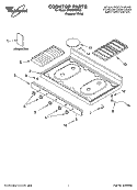 COOKTOP PARTS Diagram and Parts List for SF303PEPQ3  Whirlpool Range