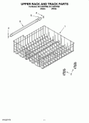 UPPER RACK AND TRACK PARTS Diagram and Parts List for DU1148XTPBB  Whirlpool Dishwasher