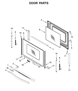 Door Parts Diagram and Parts List for WFG775H0HW1  Whirlpool Range