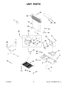 Unit Parts Diagram and Parts List for WRX735SDHZ04  Whirlpool Refrigerator