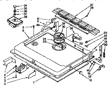 Door And Latch Diagram and Parts List for KUDH230YH0  KitchenAid Dishwasher