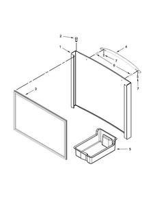 Freezer Door Parts Diagram and Parts List for KFFS20EYMS04  KitchenAid Refrigerator