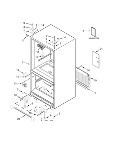 Cabinet Parts Diagram and Parts List for WRF532SNBB01  Whirlpool Refrigerator