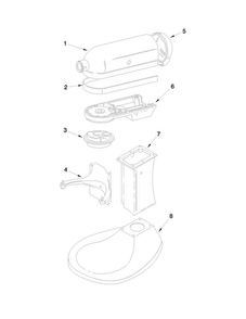 Color Variation Parts Diagram and Parts List for 5KPM5CER0  KitchenAid Mixer