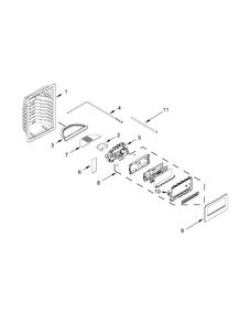 Dispenser Parts Diagram and Parts List for 10651139214  Kenmore Refrigerator