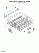UPPER RACK AND TRACK PARTS Diagram and Parts List for DU1345XTVB0  Whirlpool Dishwasher