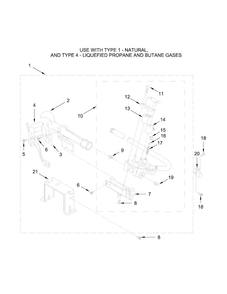 W10608838 Burner Assembly Parts Diagram and Parts List for 11079133411  Kenmore Dryer
