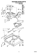 MACHINE BASE PARTS Diagram and Parts List for LSW9750PW0  Whirlpool Washer