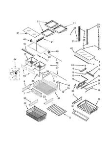 Shelf Parts Diagram and Parts List for WRF532SMBW01  Whirlpool Refrigerator