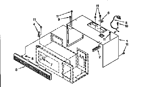 Cabinet Diagram and Parts List for KHWS105BBL0  KitchenAid Microwave