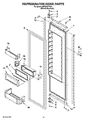 REFRIGERATOR DOOR PARTS Diagram and Parts List for KSSS48FTX00  KitchenAid Refrigerator