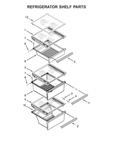 Refrigerator Shelf Parts Diagram and Parts List for WRS576FIDM02  Whirlpool Refrigerator