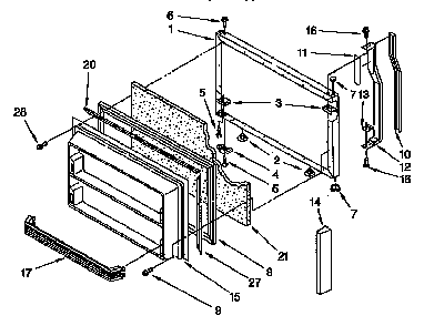 Freezer Door Diagram and Parts List for KTRS22QABL01  KitchenAid Refrigerator