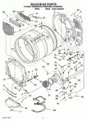 BULKHEAD PARTS Diagram and Parts List for WGD8300SE2  Whirlpool Dryer