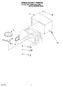 OVEN CAVITY Diagram and Parts List for MT4110XKQ0  Whirlpool Microwave