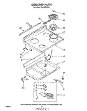 COOKTOP Diagram and Parts List for RJE385PW1  Whirlpool Range