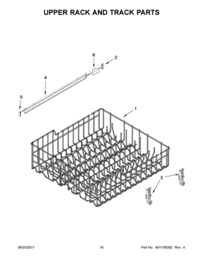 09 - UPPER RACK AND TRACK PARTS Diagram and Parts List for IDT830SAGS0  Whirlpool Dishwasher