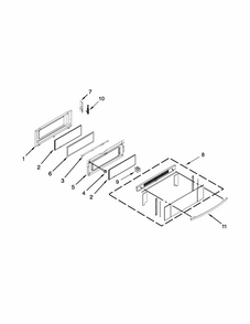 Upper Door Parts Diagram and Parts List for YIES900DS00  Whirlpool Range