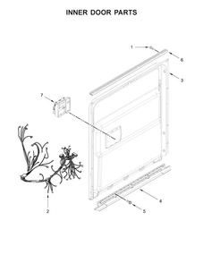 Inner Door Parts Diagram and Parts List for WDT750SAHB0  Whirlpool Dishwasher