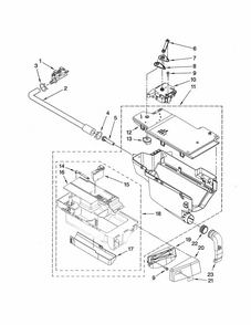 Dispenser Diagram and Parts List for 11047892703  Kenmore Washer