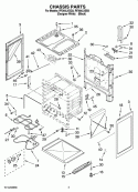 CHASSIS PARTS Diagram and Parts List for RF264LXSB3  Whirlpool Range