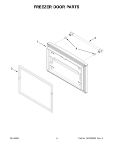 Freezer Door Parts Diagram and Parts List for MFF2558FEZ07  Whirlpool Refrigerator