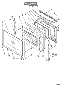 DOOR PARTS, MISCELLANEOUS PARTS Diagram and Parts List for YSF387LEKQ0  Whirlpool Range