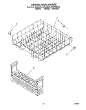 LOWER RACK Diagram and Parts List for KUDI230BWH0  KitchenAid Dishwasher