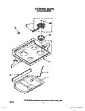 COOKTOP Diagram and Parts List for RF310PXXW1  Whirlpool Range