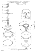AGITATOR, BASKET AND TUB Diagram and Parts List for GLSR5233AW0  Whirlpool Washer