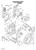 BULKHEAD PARTS Diagram and Parts List for 7MWG87600SM0  Whirlpool Dryer