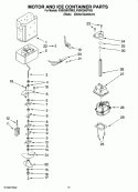 MOTOR AND ICE CONTAINER PARTS Diagram and Parts List for KSSO36QTX03  KitchenAid Refrigerator