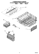 LOWER RACK PARTS Diagram and Parts List for KUDS01DJBT1  KitchenAid Dishwasher