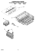 LOWER RACK PARTS Diagram and Parts List for KUDR01TJBT0  KitchenAid Dishwasher