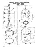 AGITATOR, BASKET AND TUB Diagram and Parts List for LSC9355BW0  Whirlpool Washer