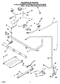 MANIFOLD PARTS Diagram and Parts List for SF315PEPB0  Whirlpool Range