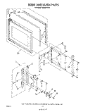 DOOR AND LATCH Diagram and Parts List for RM988PXPW1  Whirlpool Microwave Oven Combo