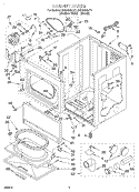CABINET Diagram and Parts List for GGQ8858JQ1  Whirlpool Dryer