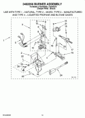 3402856 BURNER ASSEMBLY Diagram and Parts List for LTG5243DT8  Whirlpool Washer Dryer Combo