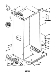 Cabinet Diagram and Parts List for KSSP36QGT00  KitchenAid Refrigerator