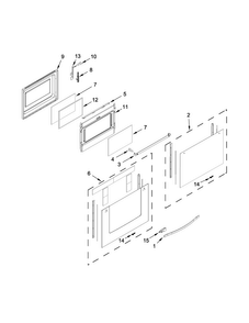 Lower Door Parts Diagram and Parts List for WGE755C0BS01  Whirlpool Range