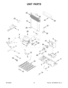 Unit Parts Diagram and Parts List for MBF2258FEZ06  Whirlpool Refrigerator