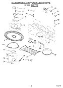 MAGNETRON AND TURNTABLE Diagram and Parts List for KHMS147KSS1  KitchenAid Microwave