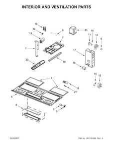 Interior And Ventilation Parts Diagram and Parts List for UMV1160CB3  Whirlpool Microwave