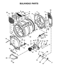 Bulkhead Parts Diagram and Parts List for WGD8500DR0  Whirlpool Dryer