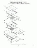 REFRIGERATOR SHELF PARTS Diagram and Parts List for 6WSC20C6XD00  Whirlpool Refrigerator